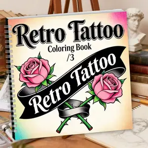 New Best-Selling Tattoo Coloring Book, Thickened Coloring Book, Drawing Book, Colorful Pages, Ideal Gift for Artists & Beginners