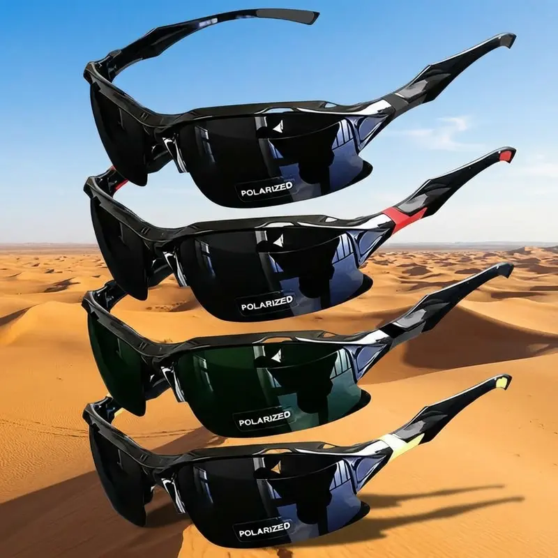 4-Pack Polarized Sports Sunglasses for Men & Women, UV400 Windproof Outdoor Glasses with Glare Reduction, Lightweight Durable Frames for Running, Fishing, Golf, Baseball, Driving & Summer Travel