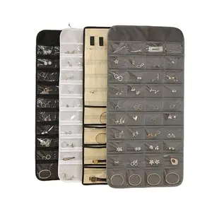 Multi-Functional Double-Sided Transparent Jewelry Storage Hanging Bag Home Organizer Dustproof Anti-Oxidation Wardrobe Door Back Hanging Organizer for Bedroom Bathroom Storage Bag Gift Set