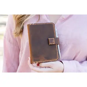 Personalized Leather Notebook, Fields Notes Cover with Pen Holder, Travel Journal, Passport Holder