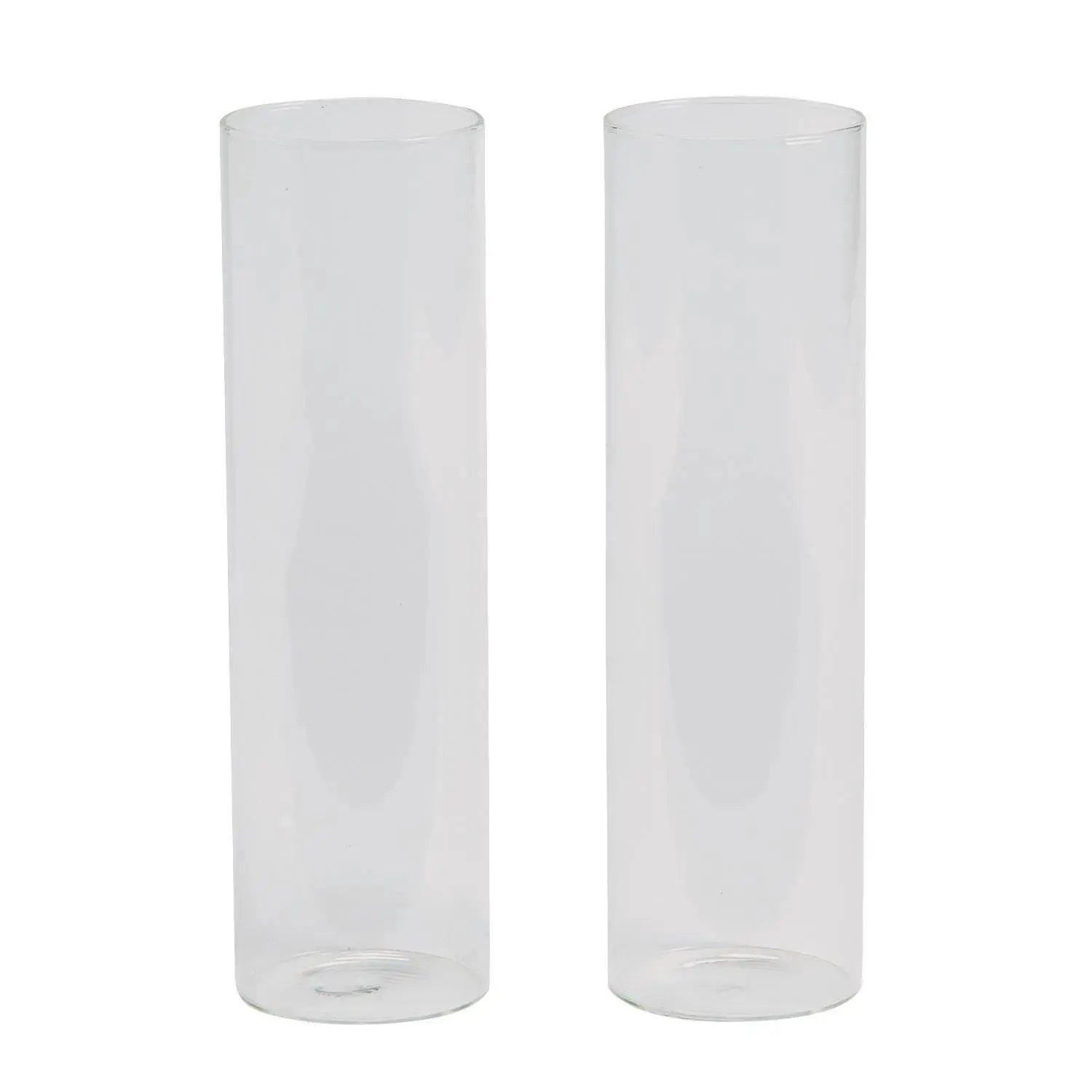 Clear Glass Cylinder Vases - 2 Pc.