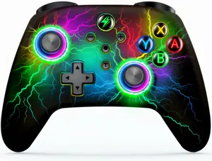 Wireless Switch Pro Controller for Switch Controller/Lite/OLED, LED Wired PC Game Joysticks-Wireless iOS/Android Remote, Switch Accessories Set Controller with Cool LightSkin