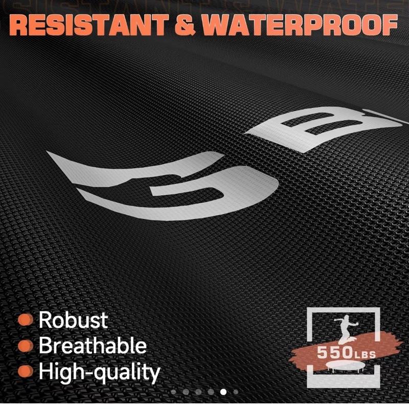 BCAN 450/550 LBS Foldable Mini Trampoline, 40"/48" Fitness Trampoline with Bungees, U Shape Adjustable Foam Handle, Stable & Quiet Exercise Rebounder for Adults Indoor/Outdoor Workout