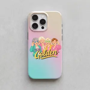 Stay Golden Retro Friend Group Phone Case, Cute Vintage TV Inspired Tough Protective Case for iPhone 17 Pro Max 16 15 14 13 12 11, Samsung S25 S24 S23 S22 Ultra