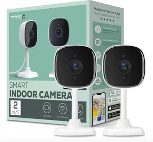 Merkury Smart Indoor Camera 1080p White (2-Pack) (Open Box)