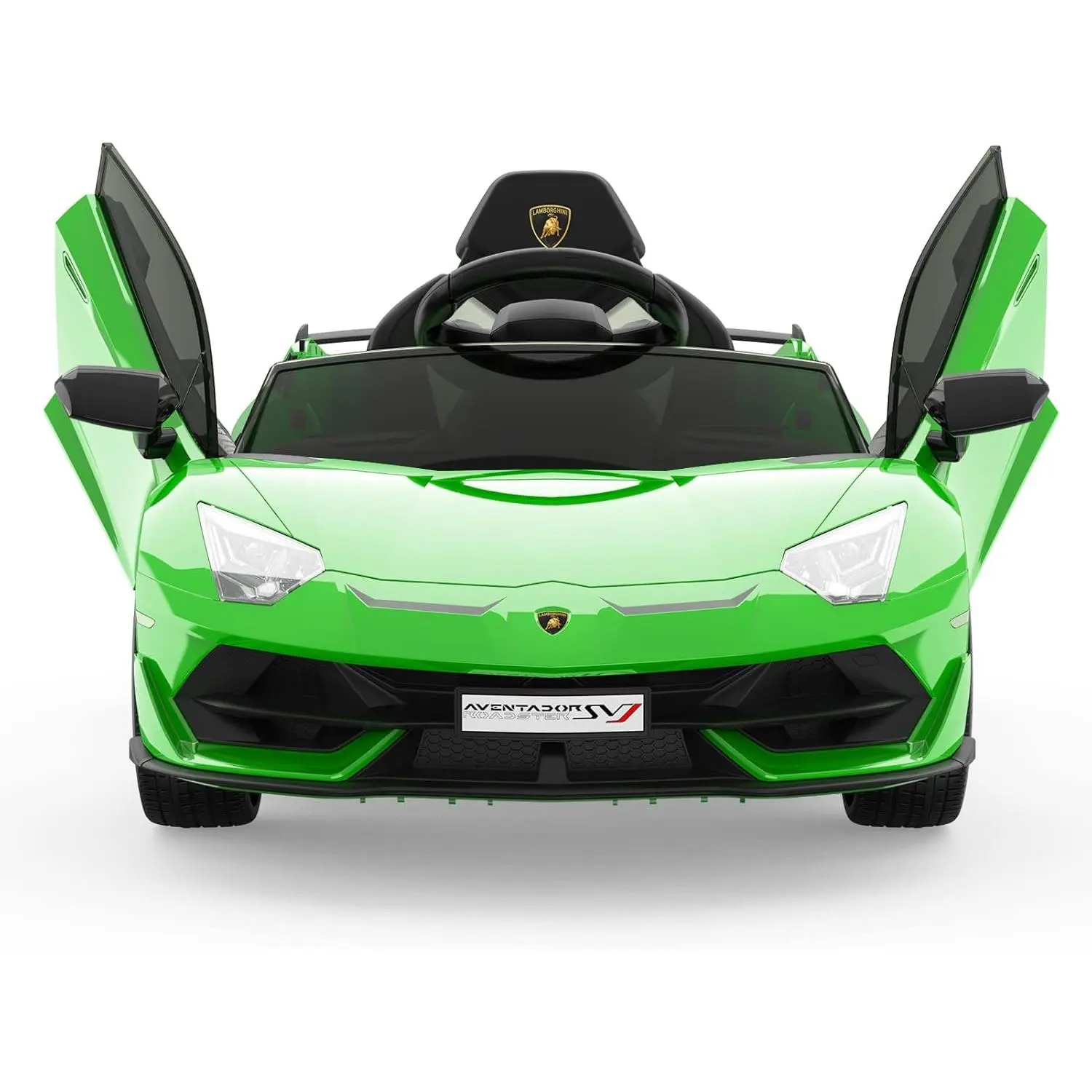 12V Kids Electric Car with Remote Control, LED Lights & Sound System - Licensed Lamborghini Battery Powered Ride-On Toy for Boys & Girls (Green)