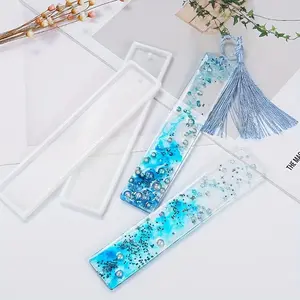 5pcs Rectangular Crystal Epoxy Resin Crystal Rectangular Bookmark Silicone Mold