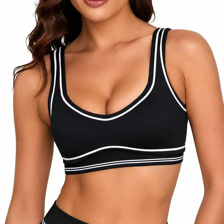 Women's Sweetheart Padded Sports Bra - Nylon Blend, Universal Women's Clothes for Workout Fitness, Square Neck Low Back Female Gym Yoga Clothes, Bras For Women, Wireless Bra