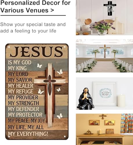 Christian Gifts for Women Men Jesus Is My God King Everything Vintage Tin Sign Religious Metal Wall Art for Home Church Prayer Room Office Chapel Decor 8x12 Inch bar funny farmhouse bar cafe garage phd graduation desk sign round stuffer birthday business Christian Gifts for Women Men Jesus Is My God King Everything Vintage Tin Sign Religious Metal Wall Art for Home Church Prayer Room Office Chapel Decor 8x12 Inch bar funny farmhouse bar cafe garage phd graduation desk sign round stuffer birthday business
