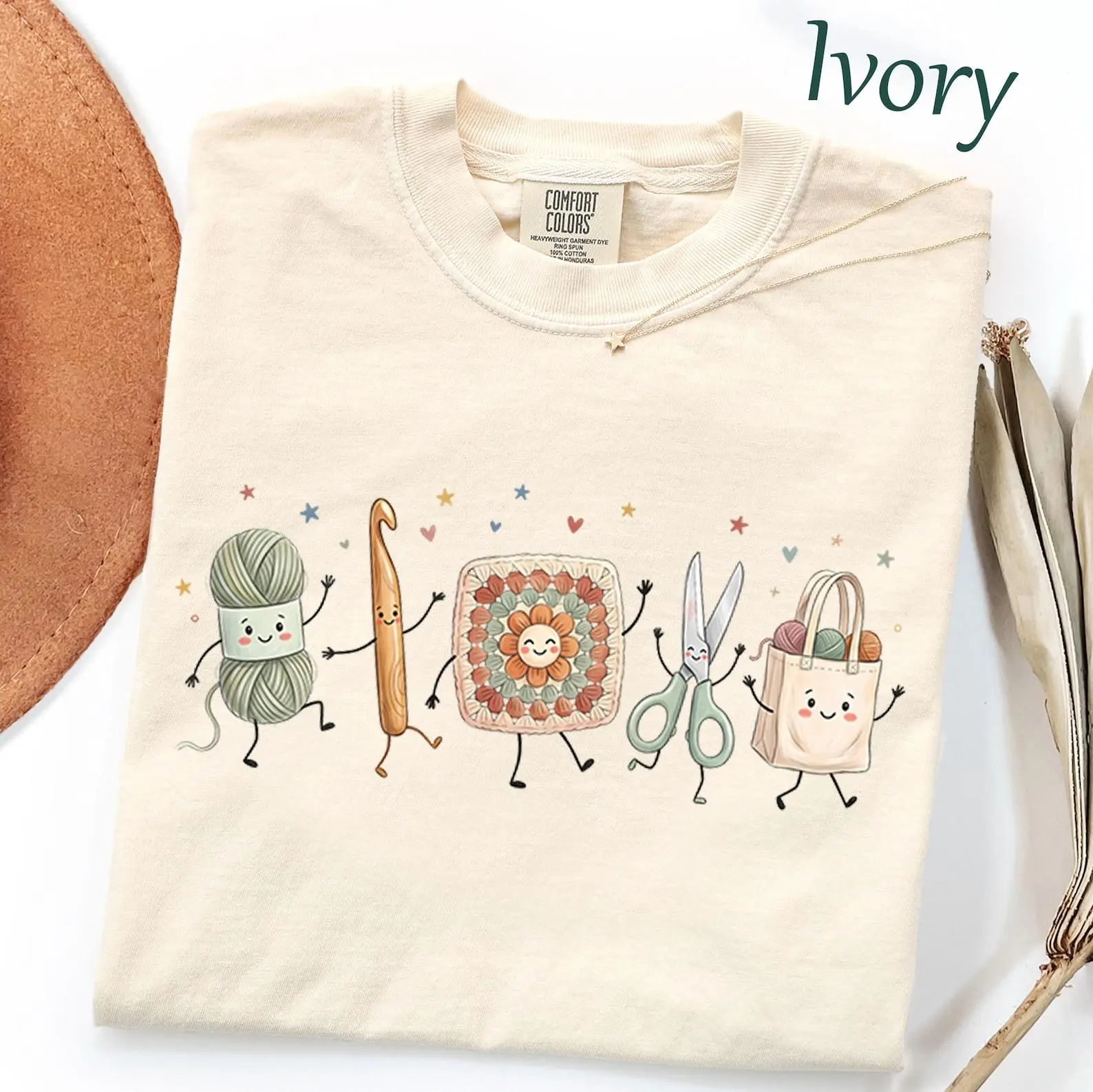 Comfort Colors Crochet Doodles Shirt, Crochet Yarn T-Shirt, Crafting Knitting Shirt, Crochet Retirement Shirt, Yarn Crochet Lover Gift