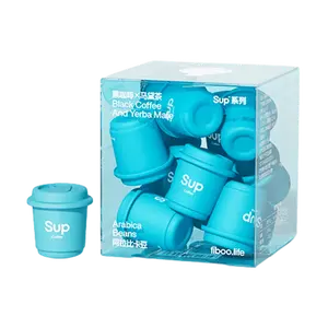 FIBOO Good Night Coffee Super Fiber Black Coffee with Mate Tea 4g x 10 Cups Sugar-Free Instant Drink