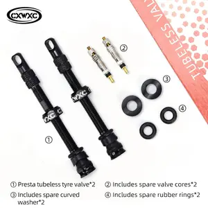 CXWXC Bicycle Presta Tubeless Tyre Valve 45/65/85mm Aluminium Alloy Dual-purpose Cap Three Hole Anti-cogging Multi Layer Sealing