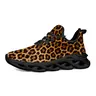Leopard Print Fashion Sneakers, Unique Artistic Graffiti Style, Classic Thick Sole Design, Vibrant Colors, Essential for Young Women, Sneaker Shoes