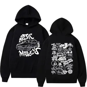 Vintage Fleece Pullover Hoodie Streetwear Arctic Monkeys Band North American Tour 2023 Hoodies Hip Hop Rock Clothing Sweatshirts  L882 5BF