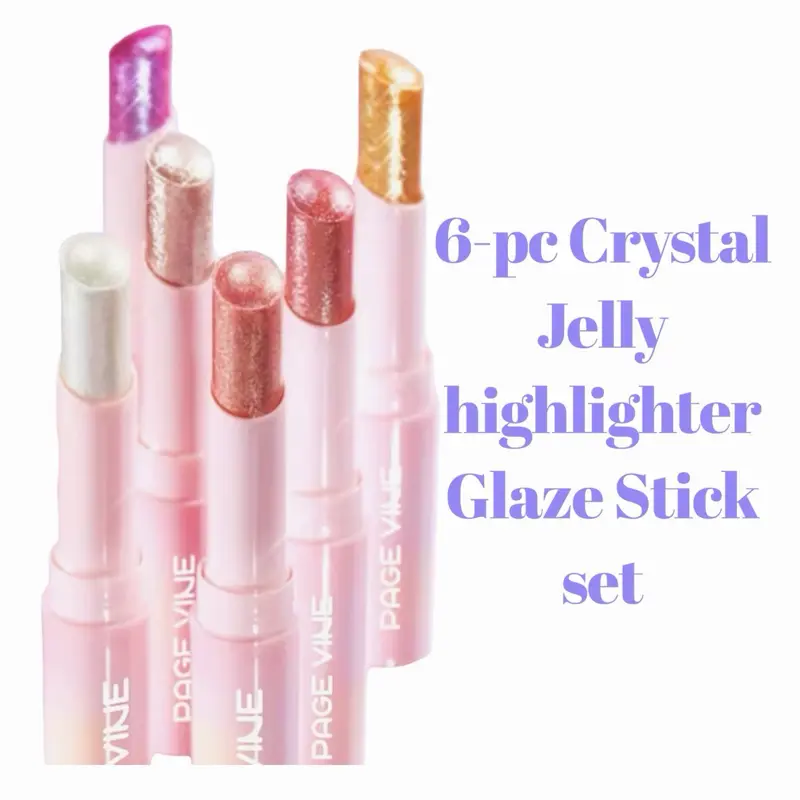 6-Piece Cosmetic Set - Lightweight Crystal Jelly Glaze Sticks, Eyeshadow, Metallic Highlighter Cream with Radiant Luminous Shimmer for Daily Makeup & Special Occasions