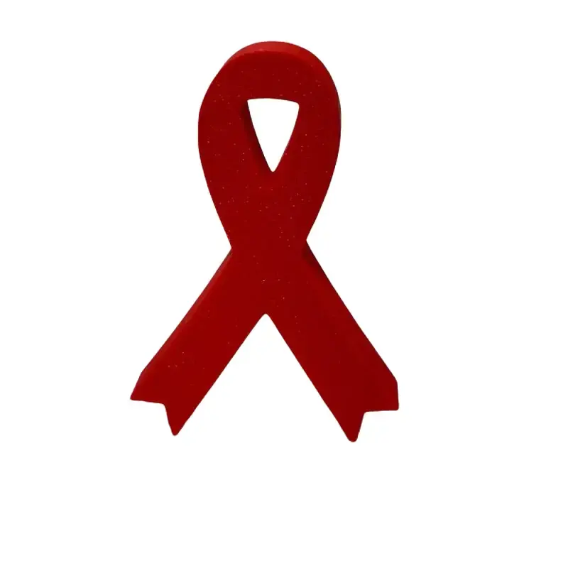 3D AIDS Ribbon, 5-in Decorative Awareness Accessory