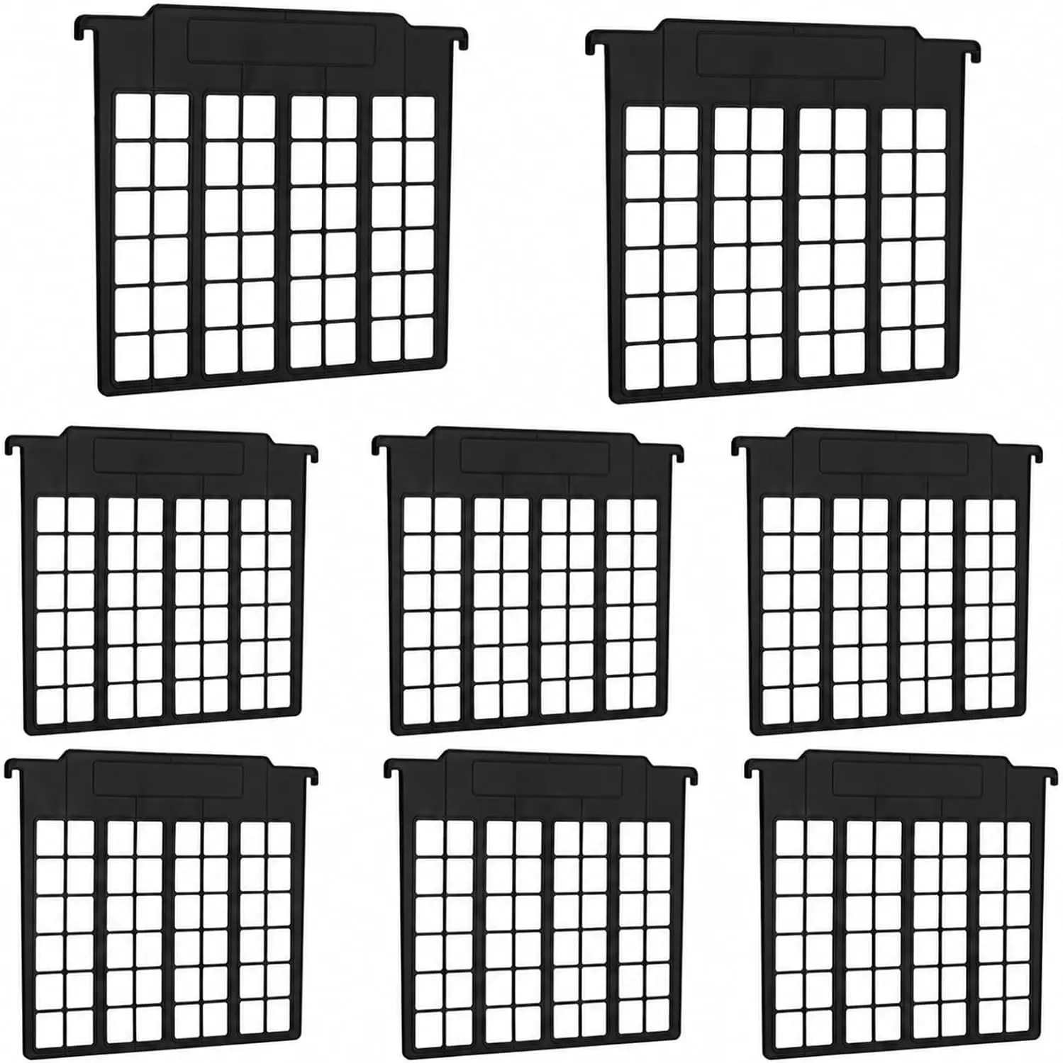 8 Pack File and Folder Dividers 9x11.4 Inches Plastic Hanging Filing Cabinet Dividers Organizers Insertable File Separators Supplies for Office Drawer Organization (Black)