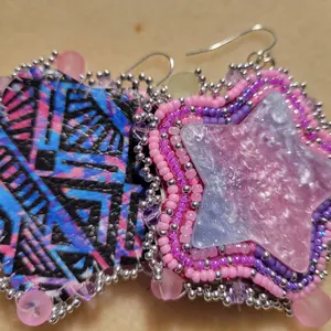 Beaded Stars Pink Earrings for Women, Perfect for Any Occasion