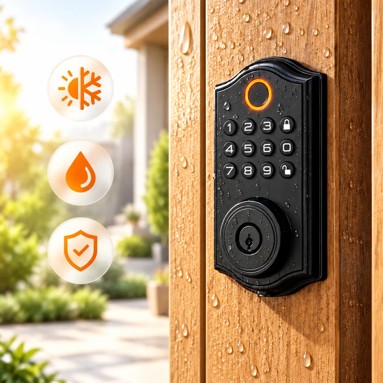 GHome Smart Keyless Entry Front Door Lock, Iron, Fingerprint Scan, App Control, Auto-Lock, Waterproof, 6-Month Battery Life, Easy Install, Fits 1-3/8" to 2" Thick Doors