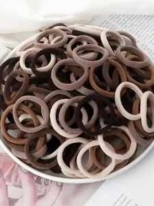 【Summervibes】Five-color hair ties, pack of 20, elastic hair ties, suitable for thick and coarse hair, seamless hair accessories, suitable for women and girls, ponytail hair ties (neutral colors)
