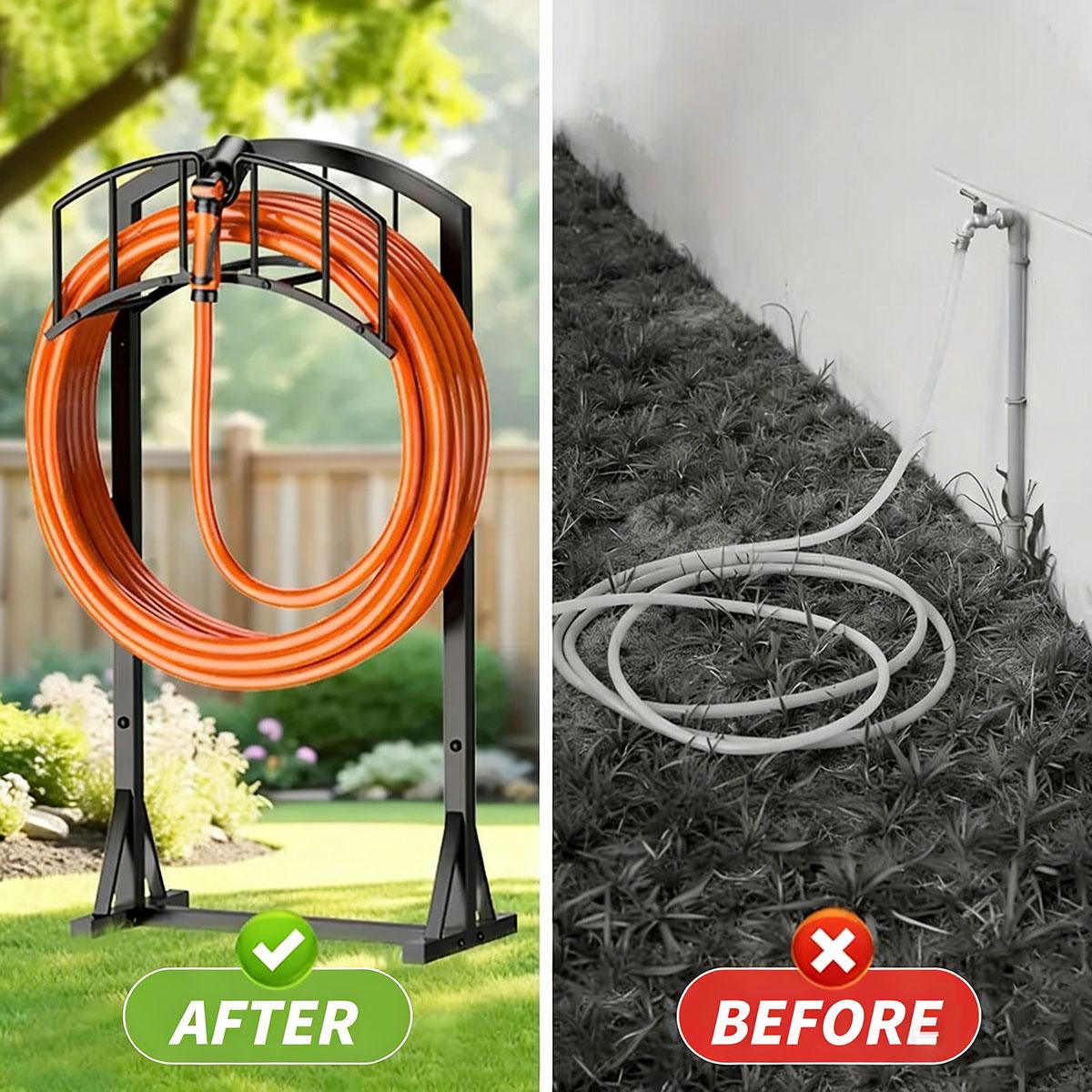 Garden Hose Holder Metal Water Hose Storage Stand Freestanding Water Hose Organizer Rack for Outdoor Yards Farms and Lawns(Without a hose) Garden Hose Holder Metal Water Hose Storage Stand Freestanding Water Hose Organizer Rack for Outdoor Yards Farms and Lawns(Without a hose)