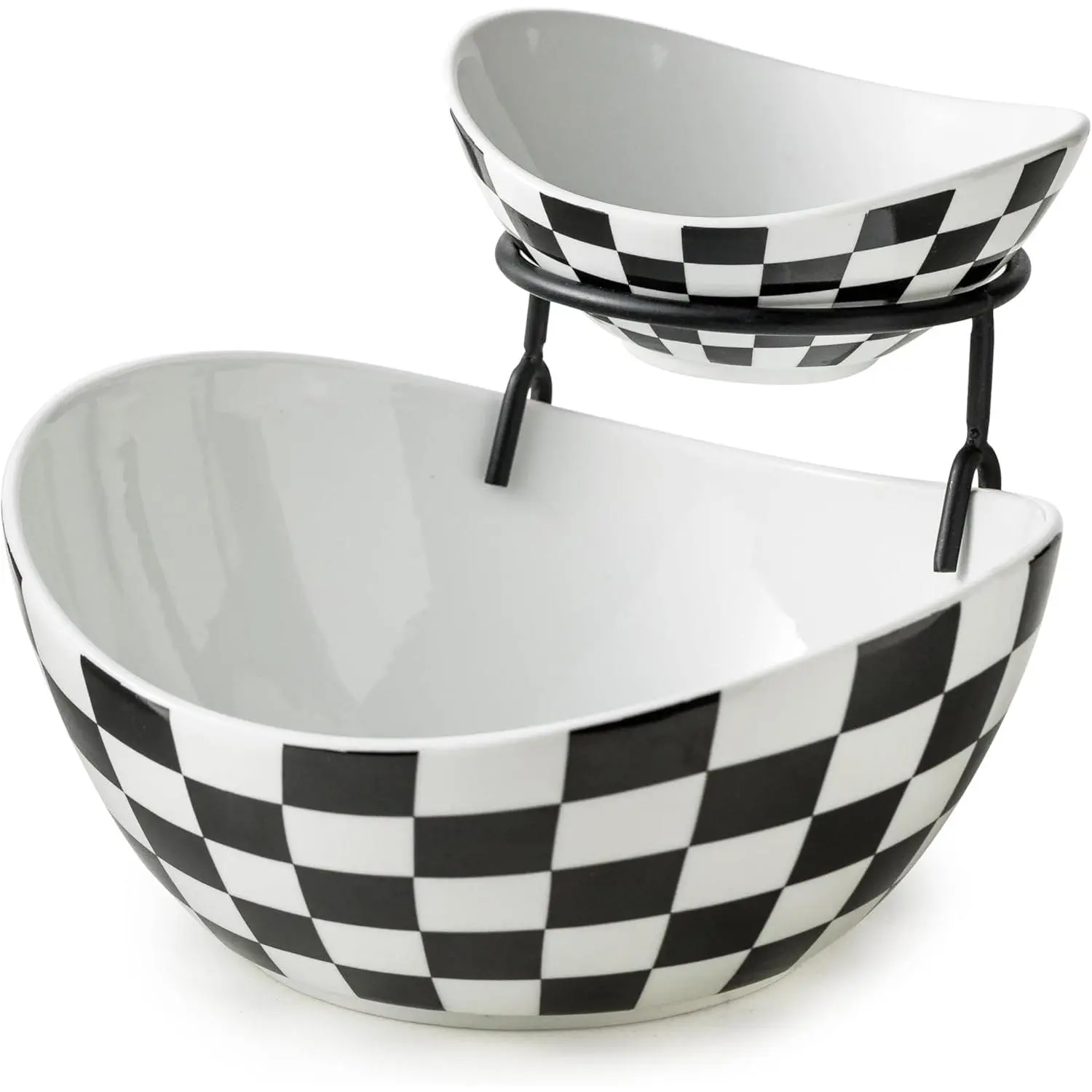 Tiered Chip and Dip Serving Set with Stand Ceramic Appetizer Serving Dishes Platters and Trays for Party Entertaining Checkered Kitchen Decor Reversible Animal Print Flannel Blanket for Halloween Skeleton Full Double Sided Balloon Arch and Tunnel Kit, Bla