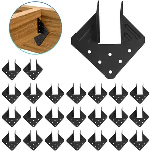 Hurricane Ties for Rafter, 24 Pack 18-Gauge Hurricane Straps,Black Powder Coating Roof Brackets Fit 2X Truss to Rafter Connector,Joist Hangers,Hurricane Clips…