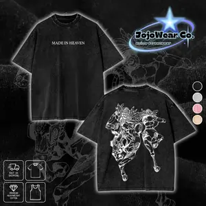 JoJo's Bizarre Adventure Made in Heaven Graphic T-shirt Crewneck Sweatshirt Hoodie Tanktop Streetwear 100% Cotton Oversized Enrico Pucci Stone Ocean Final Stand Anime Fan Gift Heavyweight Aesthetic Washed Print Unisex Top