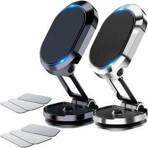 2 Pcs Folding Magnetic Car Phone Holder Set,360° Rotation Magnetic Cell Phone Holder for Car,Magnetic Dashboard Phone Car Mount for All Smartphone,Christmas Party Gifts,Hand Tools Kits