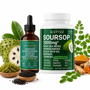 Soursop + Irish Sea Moss Dual-Effect Wellness Capsules, 7000mg High-Potency 20-in-1 Herbal Complex with Ashwagandha, Black Seed Oil, Moringa & Turmeric, Daily Support for Energy, Immunity, Digestion & Healthy Skin