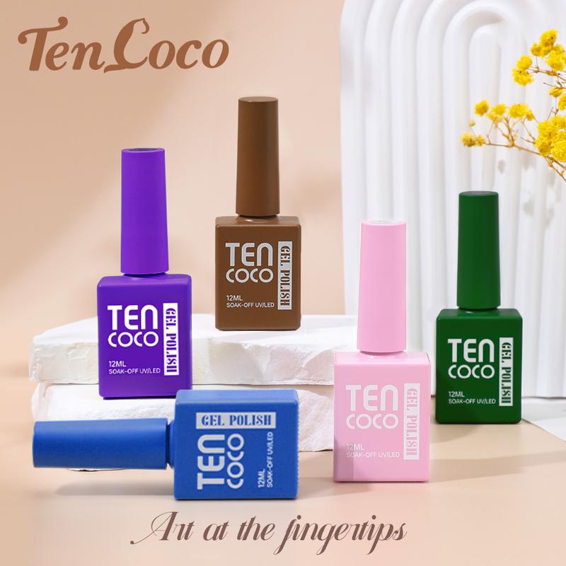 Tencoco 51 Pcs Gel Nail Polish Kit 35 Colors with Crystal Cat Eye Nail Art Tools Set UV Light Translucent Glossy Formula Perfect Gift for Women