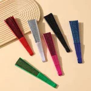 Colorful Sequined Fan, Portable Folding Fan, Foldable Handheld Small Fan, Perfect for Parties, Weddings, Makeup Balls, Indoor and Outdoor Use