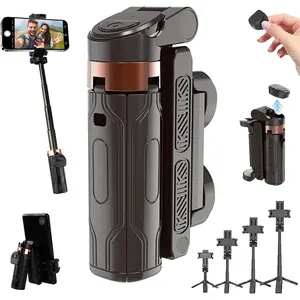 2025 New Pocket Flex Portable Selfie Stick,Pocketflex Mini Tripod,Flipping Flexible Tripod Mini JJ02, 360°Pocket Flex Selfie Stick with Remote