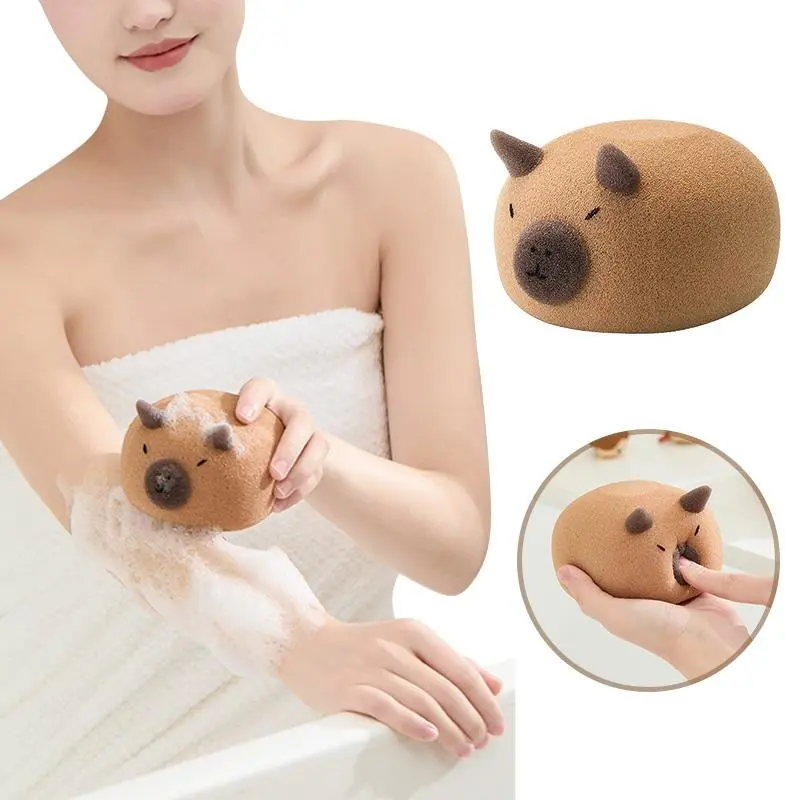 Cartoon Animal Shape Bath Ball Sponge, Super Sponge with 3D Lather Technology, Easy-Foaming Massage Scrubber that Bounces Back Instantly for Child Shower (Home & Party Bag Gift Supplies)