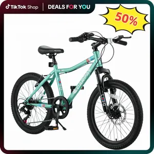 20 Inch Kids Mountain Bike 7 Speed Bicycle for Boys Girls Ages 6 to 12 Front Suspension Disc Brake Rear V Brake High Steel Frame Outdoor Trail Riding Teen Cycling Setup tall women