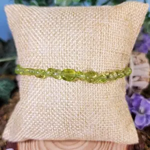 Stretchy Semiprecious Stone Peridot Bracelet - Beneficial for Regulating Life Cycles hippiejewelry earthy jewelry