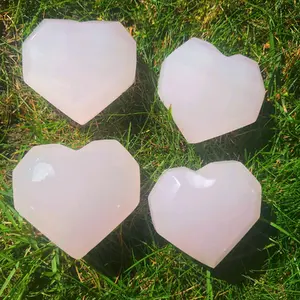 Faceted Pink Mangano Calcite Hearts