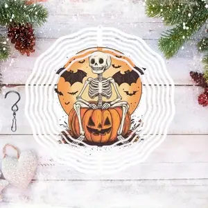 Halloween Pumpkin Elf Wind Chime, Professional Version, Rotating Hanging Spinner, Home & Patio Decoration, Spooky Season Ambiance
