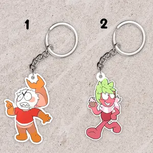 Moonshelly dandy's world keychain: Shrimpo and Sprout, Shrimpodandysworld, Sproutdandysworld