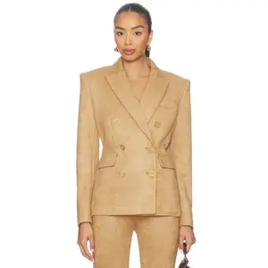 Generation Love Arielle Faux Suede Blazer in Lion