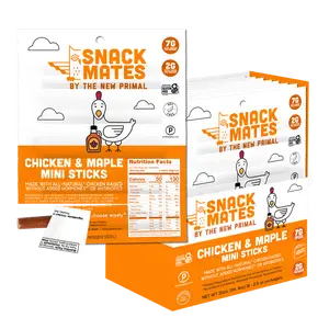 Snack Mates Chicken & Maple Mini Meat Sticks, All-Natural Chicken (8 Packs, 40 Mini-Sticks)
