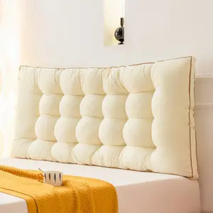 Bed Headboard Cushion Set, 4 Colors Available, Plush & Thick Design, High-Profile, Fine Stitching, Secure Straps, All Seasons Use, Upholstered Tufted Headboard