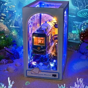 DIY Bookshelf House Model Kit, Handmade Dollhouse 3D Puzzle Toy, Home Shelf Decoration, Christmas Thanksgiving Birthday Gift Idea