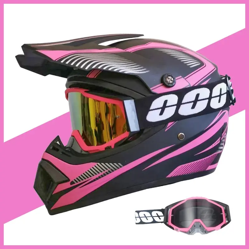 Unisex Kids DOT-Certified Full Face ABS Helmet with Goggles - Off-Road Motocross Protective Gear for MX, Dirt Bikes