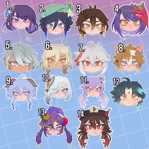 Genshin Impact Character Head Matte Vinyl Stickers