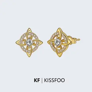KISSFOO Celtic Knot Witch Knot Earrings Pair Women Everyday Protection Knot  Accessory