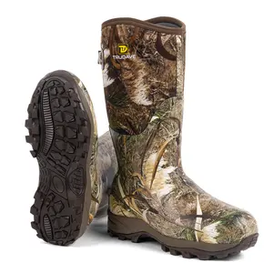 Trudave Men's Waterproof Hunting Boots for Men, 6mm Neoprene Rubber with 800G Insulation, Warm Outdoor Winter Boots Camo Design