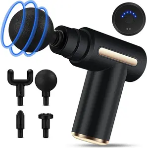 6 Speeds Mini Massage Gun Deep Tissue with 4 Heads,Percussion Handheld Portable Muscle Massager Tool,Super Quiet Muscle Massager for Home Office Workout Travel,for Full Body Pain Relief