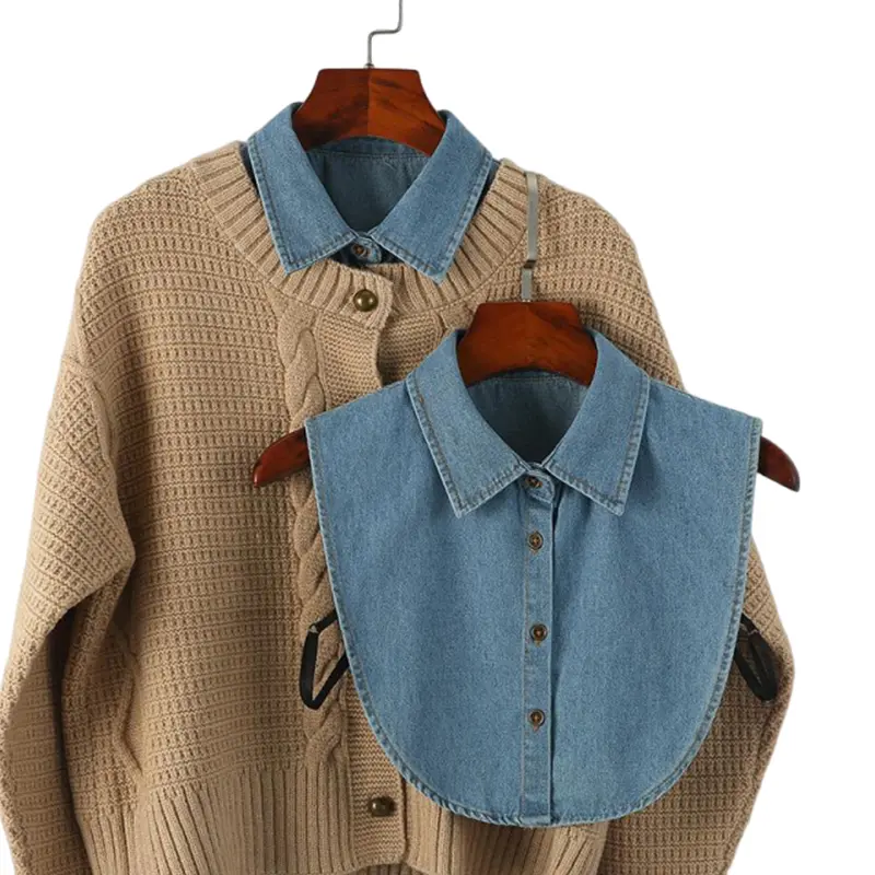 Men's and women's denim false collars are simple and versatile, making them a must-have for layering. They are suitable for various occasions such as daily life and the workplace.