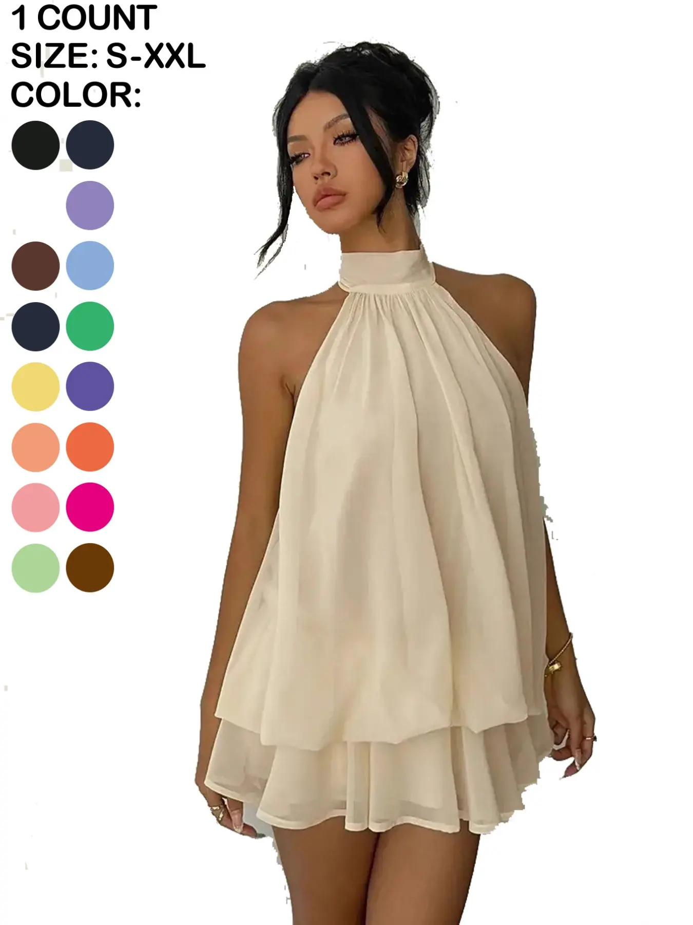 Women's Summer Sexy Halter Neck Sleeveless Backless Detail Bodycon Mini Dress, Spring, Perfect for Parties & Clubs, Stylish Boho Homewear, Elegant Party Dress - TikTok Shop Women's Summer Sexy Halter Neck Sleeveless Backless Detail Bodycon Mini Dress, Spring, Perfect for Parties & Clubs, Stylish Boho Homewear, Elegant Party Dress - TikTok Shop